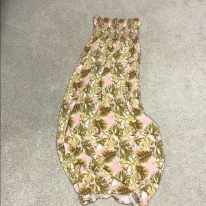 Forever 21 Tropical strapless maxi dress